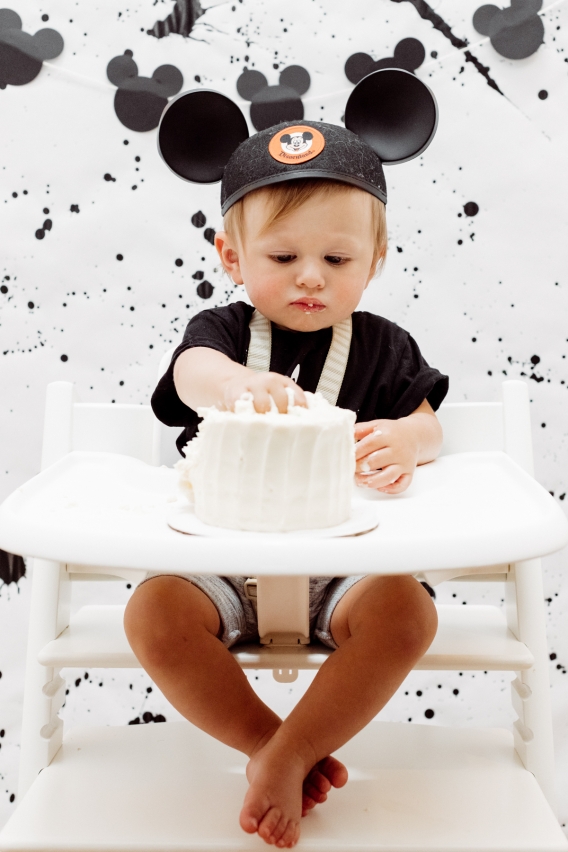 Black & White Mickey Mouse Cake Topperblack and White Mickey Mouse First  Birthdaymodern Mickey Mouse Party Decorationsmodern Mickey 